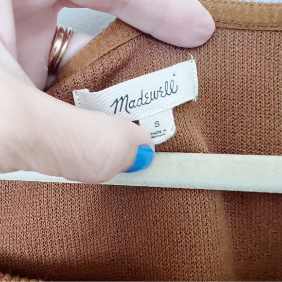 Madewell Ottoman Rib Square-Neck Top Shirt Puff Sleeve Boho Small S - Picture 3 of 4